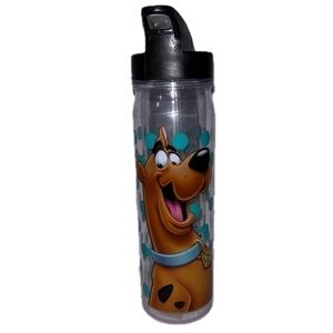 Scooby Doo Bottle Polka Dots Flip up Plastic Straw Plastic Beverage Holder Cold